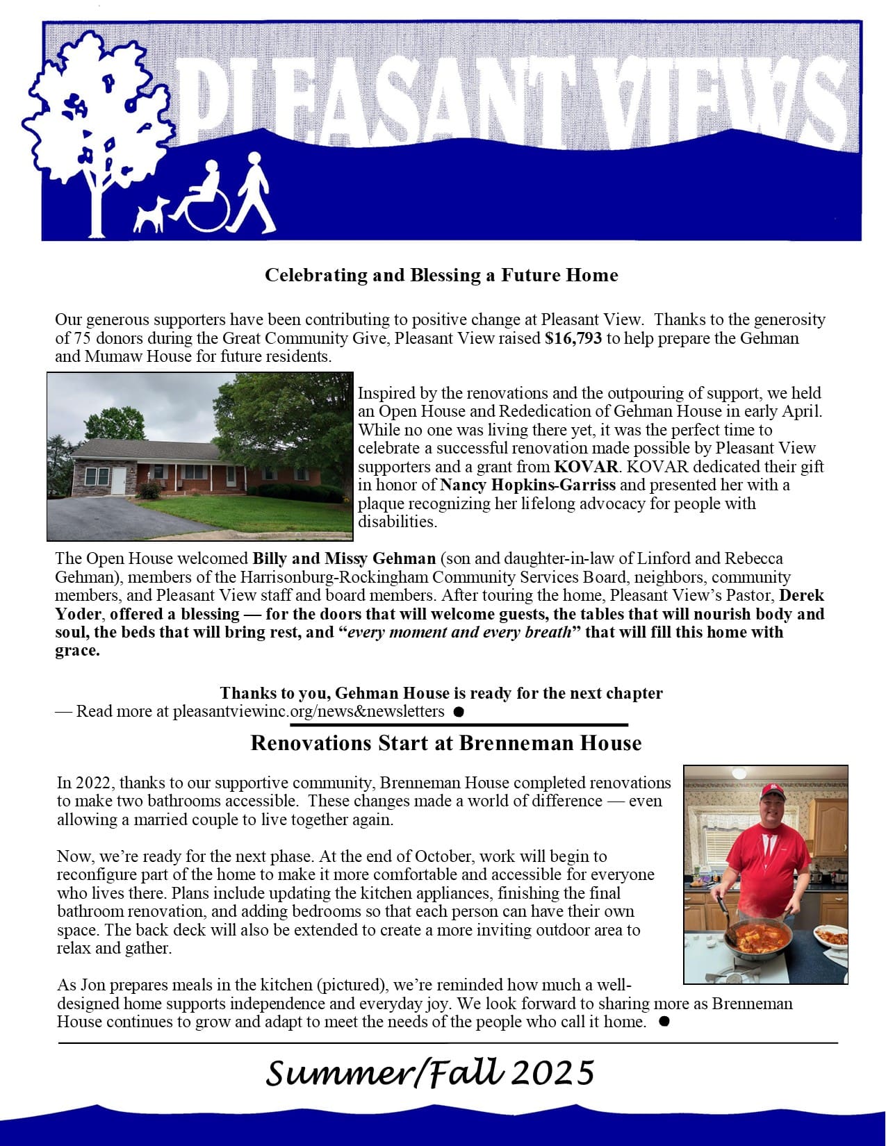 Summer/Fall 2025 Newsletter | Pleasant View Inc